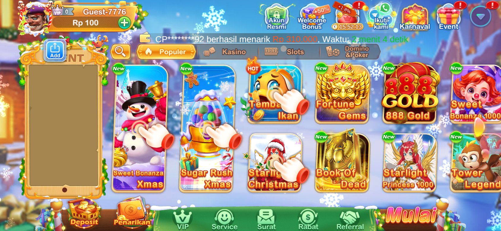 Berbagai pilihan permainan seru di TT789 Slot APK Login.